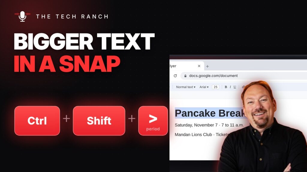 Make Text Bigger or Smaller Fast: Ctrl + Shift + Period / Comma (Docs & Word) - The Tech Ranch