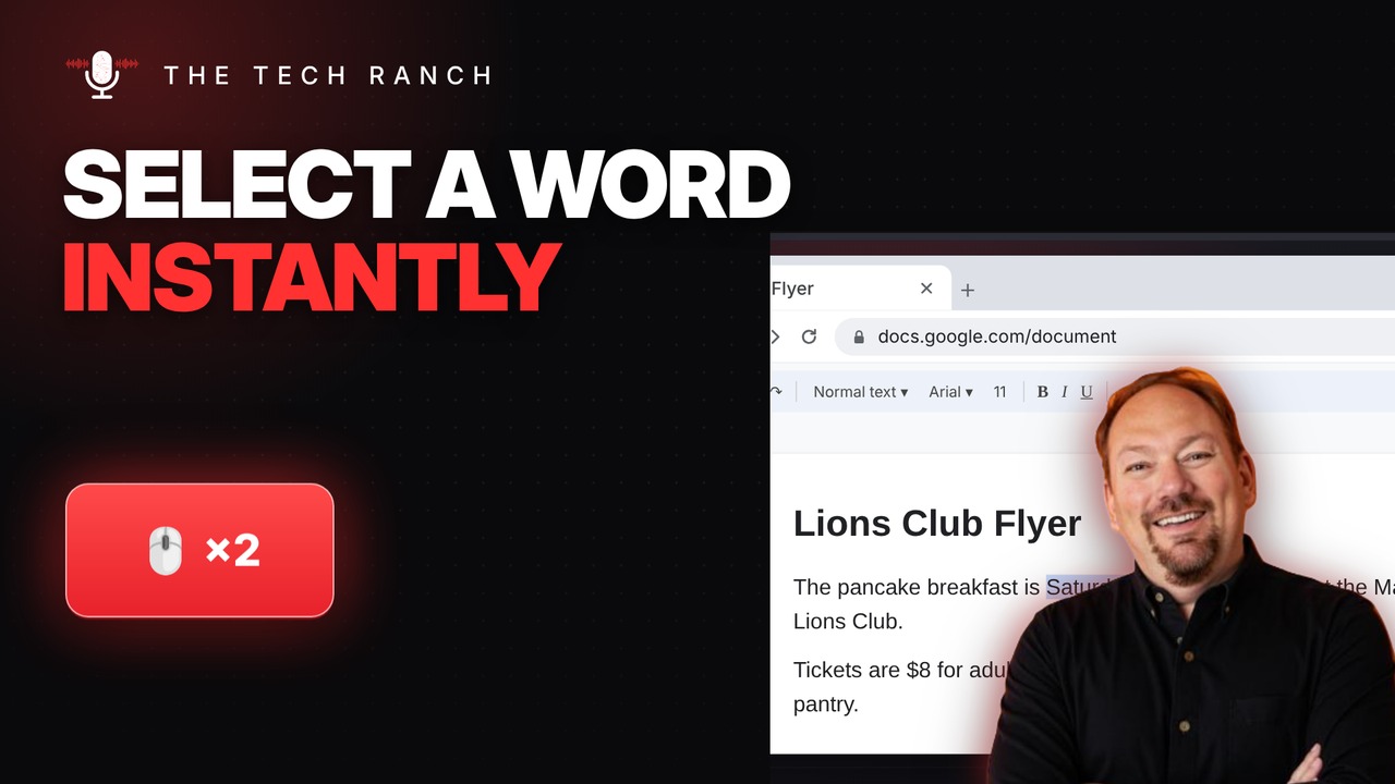 Select a Word Instantly: Double-Click (and Triple-Click for a Paragraph) - The Tech Ranch