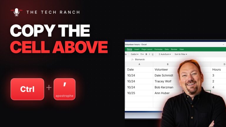 Copy the Cell Above in Excel: Ctrl + Apostrophe - The Tech Ranch
