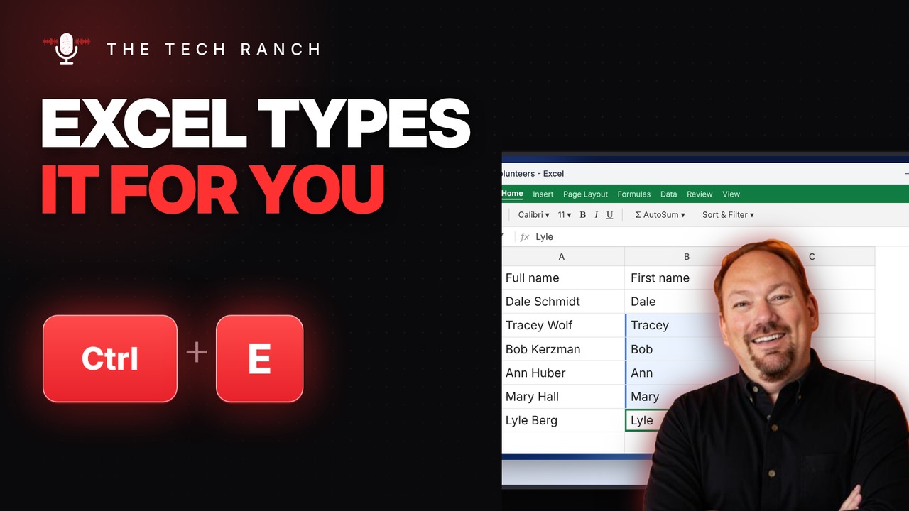 Let Excel Type It for You: Ctrl + E (Flash Fill) - The Tech Ranch
