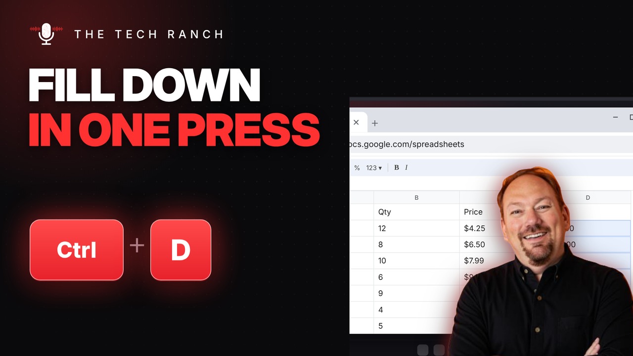 Fill Down in One Press: Ctrl + D (Google Sheets & Excel) - The Tech Ranch