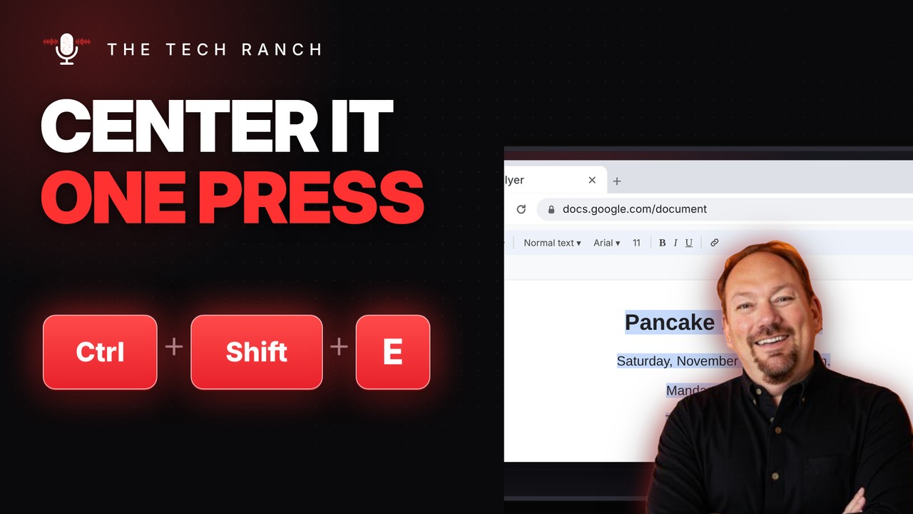 Center Text in Google Docs: Ctrl + Shift + E (Word: Ctrl + E) - The Tech Ranch
