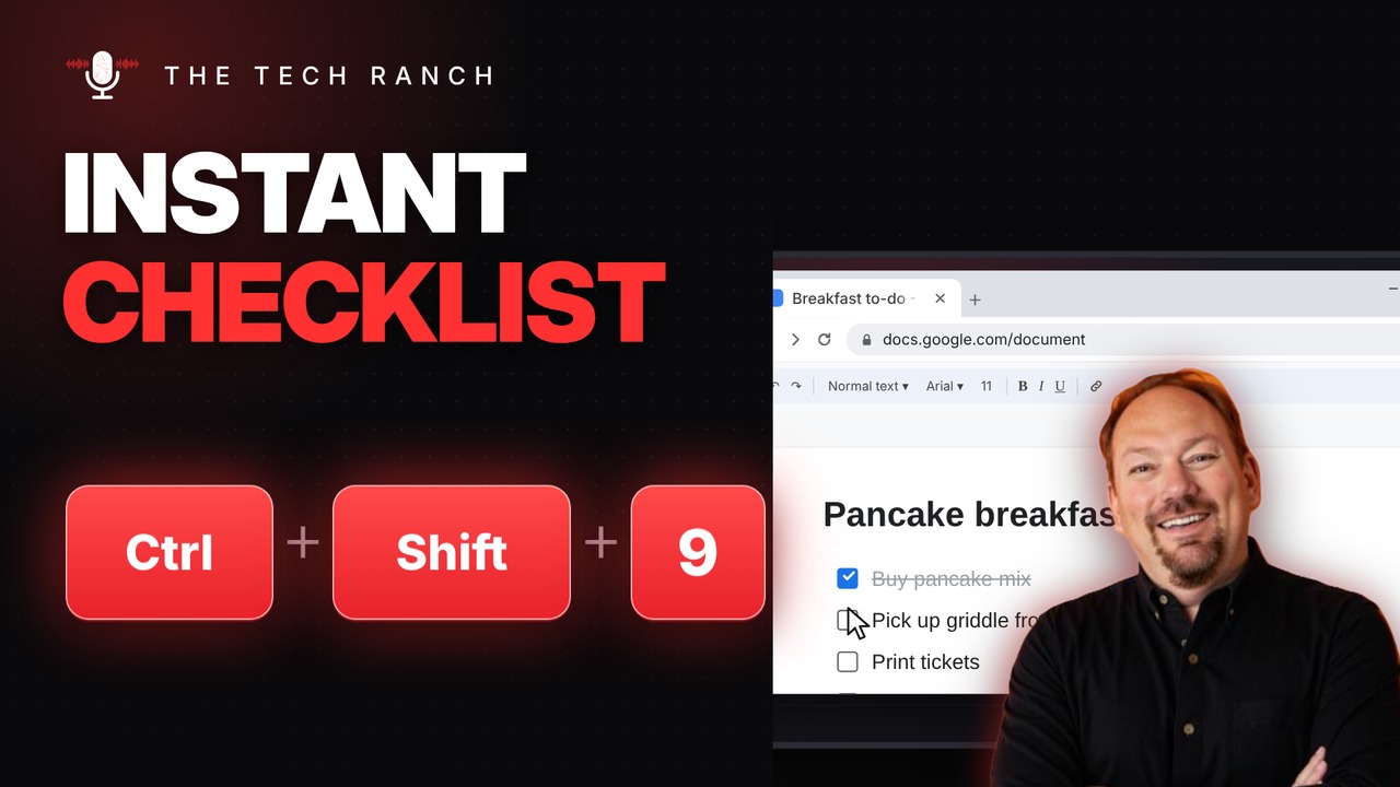 Make a Checklist in Google Docs: Ctrl + Shift + 9 - The Tech Ranch