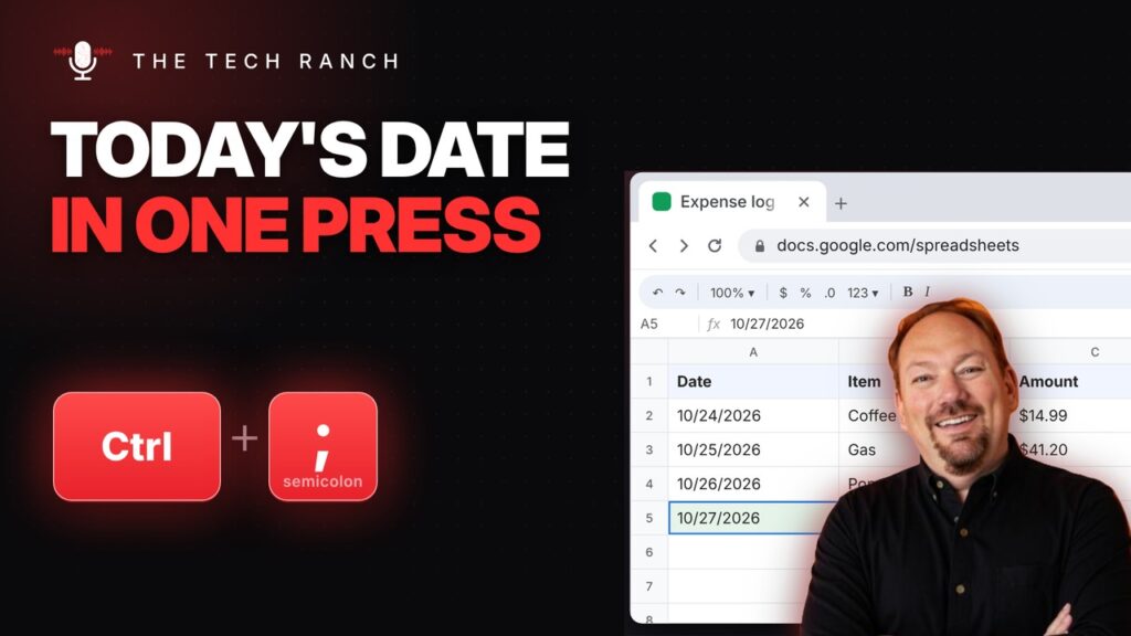 Ctrl + semicolon inserts today's date in Google Sheets and Excel