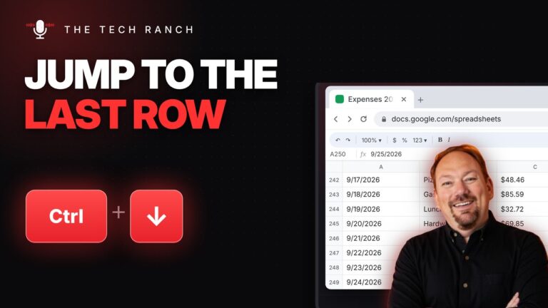 Jump to the Last Row Instantly: Ctrl + Arrow (Google Sheets & Excel) - The Tech Ranch