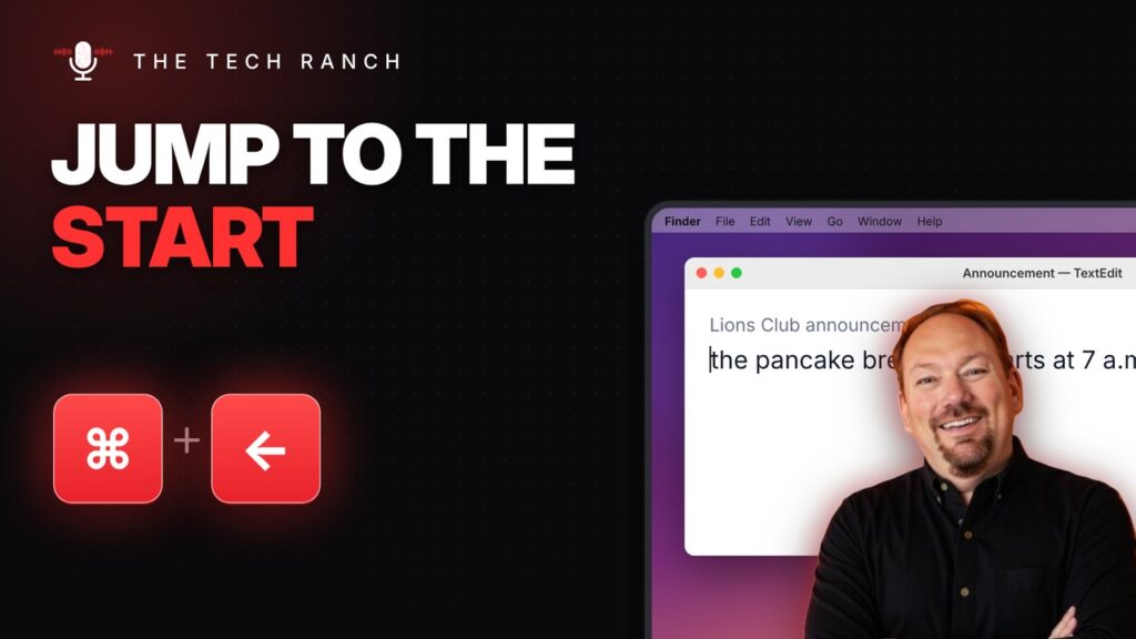 Jump to the Start or End of a Line on a Mac: Command + Arrow - The Tech Ranch