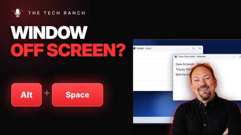 Window Stuck Off the Screen? Alt + Space, Then M - The Tech Ranch
