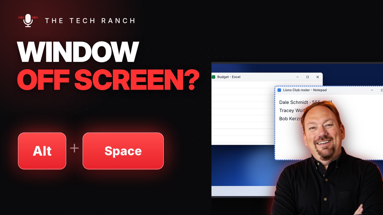 Window Stuck Off the Screen? Alt + Space, Then M - The Tech Ranch
