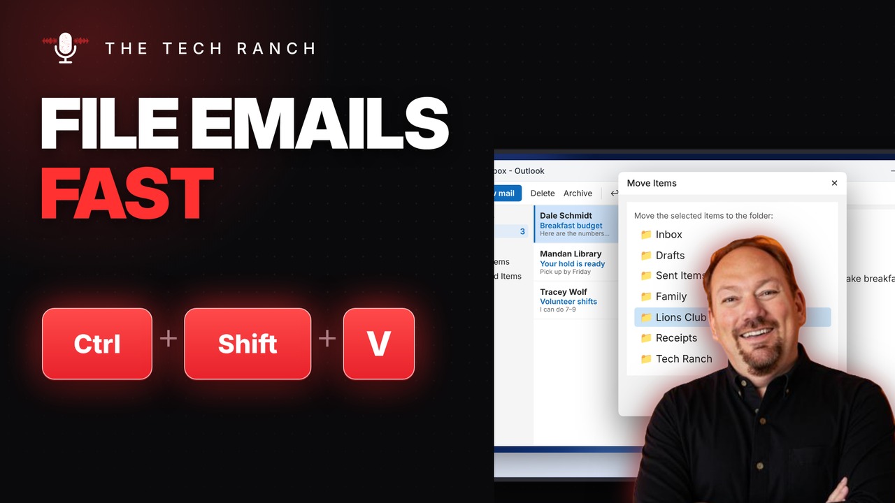 File Emails Fast in Outlook: Ctrl + Shift + V (Move to Folder) - The Tech Ranch