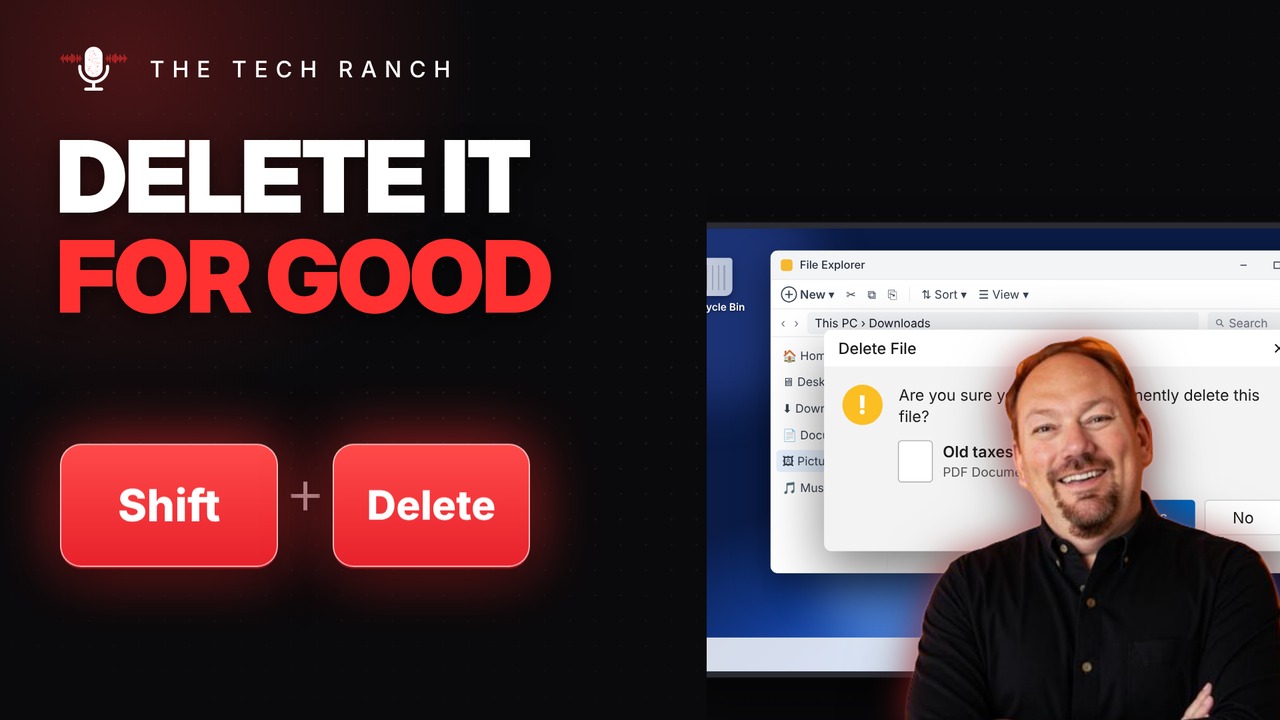 Delete a File for Good (Skip the Recycle Bin): Shift + Delete - The Tech Ranch