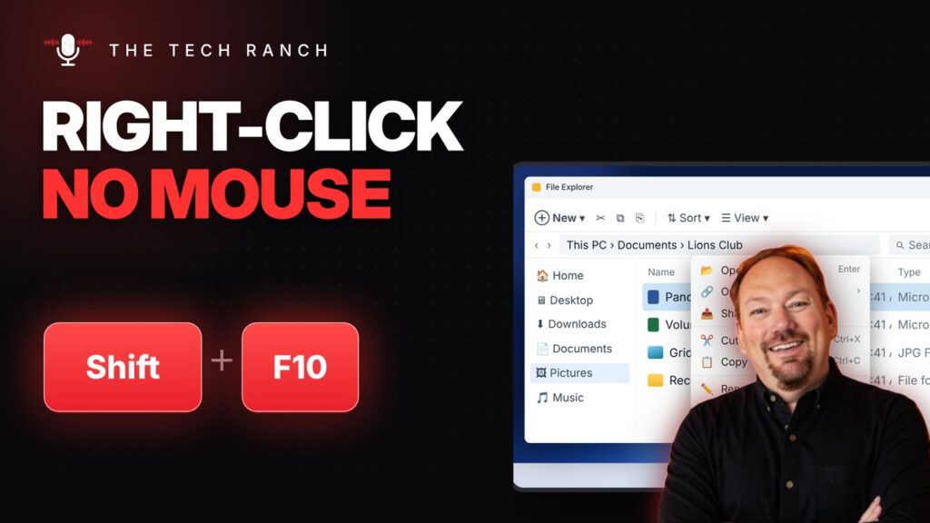 Right-Click Without a Mouse: Shift + F10 - The Tech Ranch