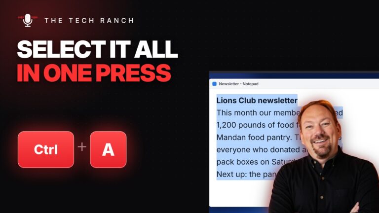 Select Everything in One Press: Ctrl + A (Plus the Shift + Click Trick) - The Tech Ranch