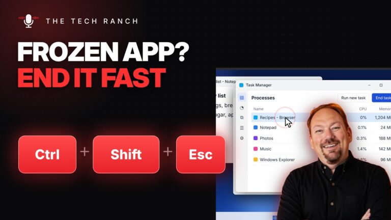 Frozen App? Ctrl + Shift + Esc Opens Task Manager Instantly - The Tech Ranch