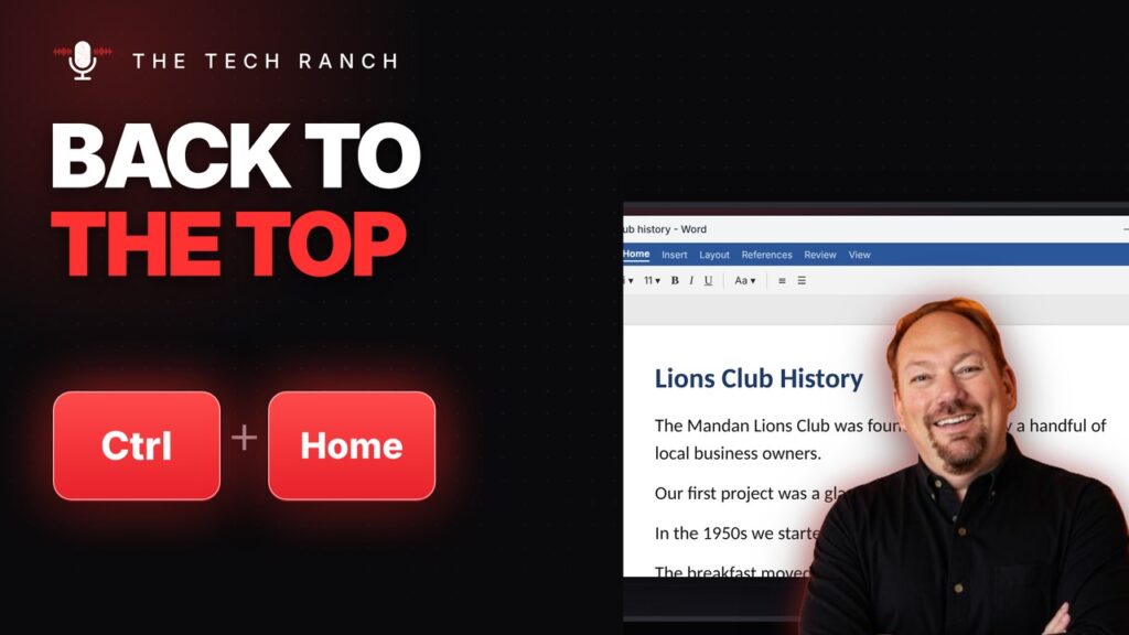 Jump to the Top or Bottom of a Document: Ctrl + Home / Ctrl + End - The Tech Ranch
