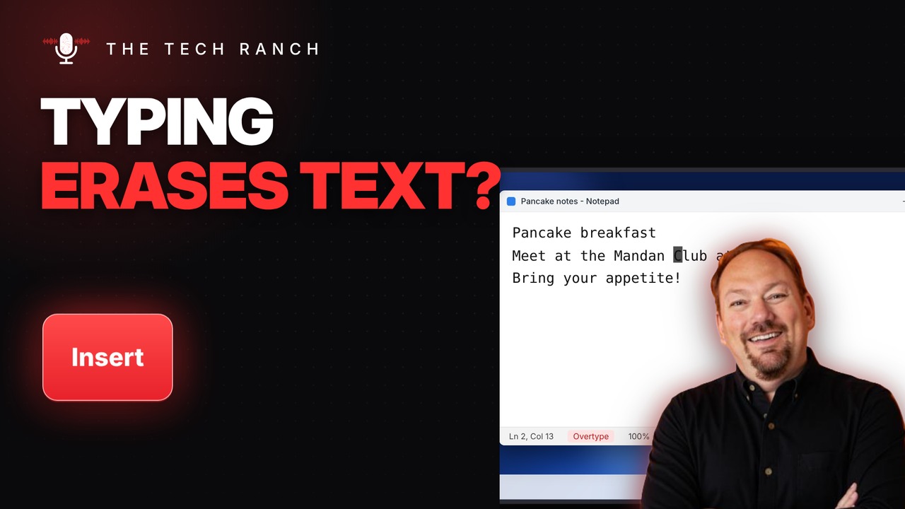 Typing Erases the Next Letter? Press the Insert Key - The Tech Ranch