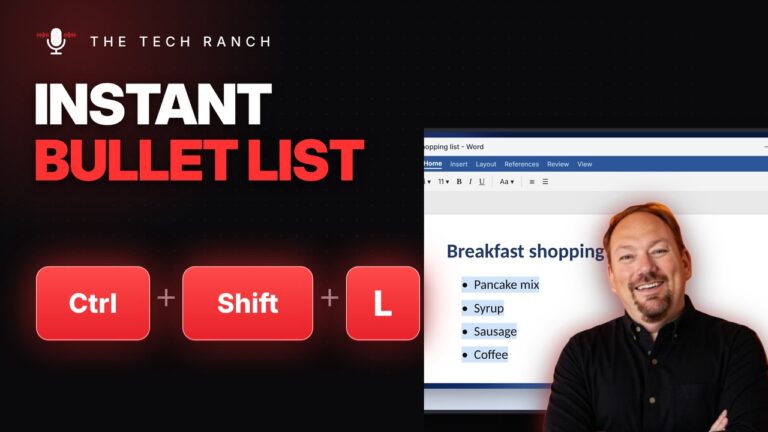 Make a Bulleted List in Word Instantly: Ctrl + Shift + L - The Tech Ranch