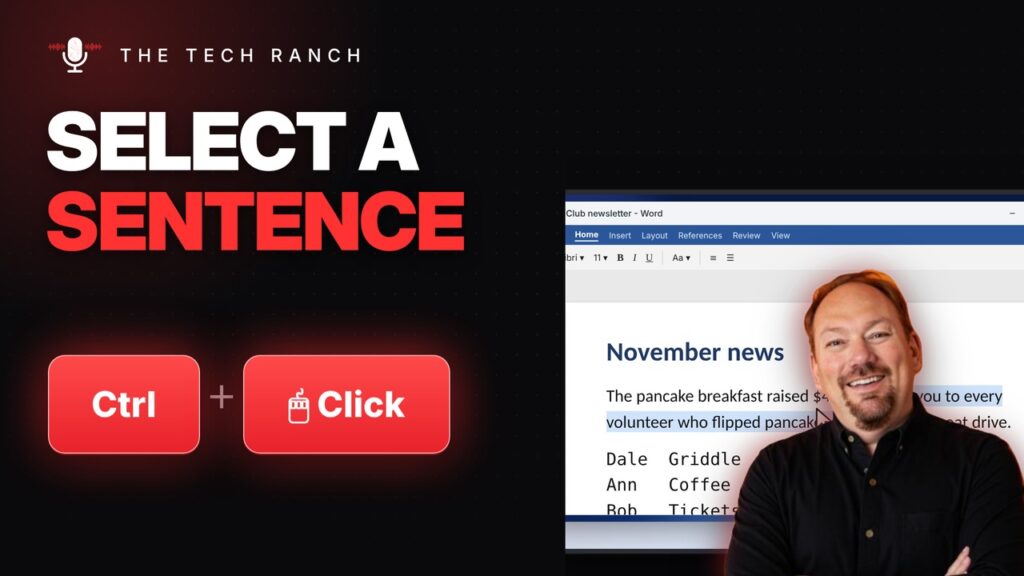Select a Whole Sentence in Word: Ctrl + Click - The Tech Ranch